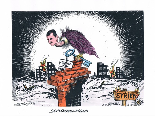 Cartoon: Krieg in Syrien (medium) by mandzel tagged syrien,krieg,assad,lösungsweg,flüchtlinge,zerstörung,syrien,krieg,assad,lösungsweg,flüchtlinge,zerstörung