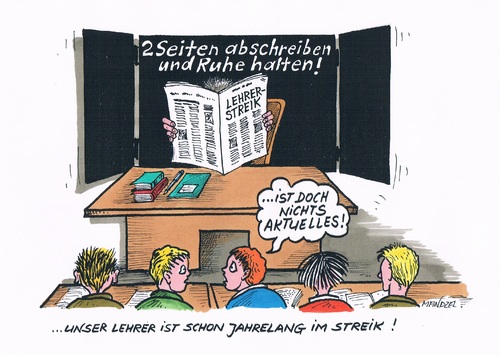 Cartoon: Lehrerstreik (medium) by mandzel tagged lehrerstreik,unterricht,lustlosigkeit,frust,lehrerstreik,unterricht,lustlosigkeit,frust