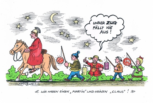 Cartoon: Martins-Umzug (medium) by mandzel tagged gdl,streik,zugverkehr,martinszüge,gdl,streik,zugverkehr,martinszüge