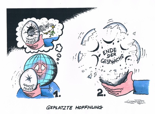 Cartoon: Nahost-Verhandlungen gestoppt (medium) by mandzel tagged nahost,friedensverhandlungen,gesprächsende,palästinenser,israel,nahost,friedensverhandlungen,gesprächsende,palästinenser,israel