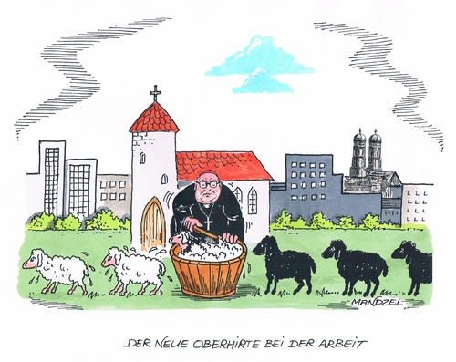Cartoon: Neuer Katholikenchef (medium) by mandzel tagged marx,oberhirte,erzbischof,katholizismus,kirche,marx,oberhirte,erzbischof,katholizismus,kirche