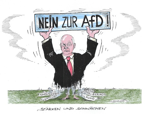 Cartoon: Oben hui unten pfui (medium) by mandzel tagged scholz,rechtsradikalismus,deutschland,afd,scholz,rechtsradikalismus,deutschland,afd
