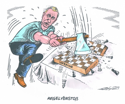 Cartoon: Putins Taktik (medium) by mandzel tagged ukraine,putin,schachspiel,regelverstoß,krim,ukraine,putin,schachspiel,regelverstoß,krim
