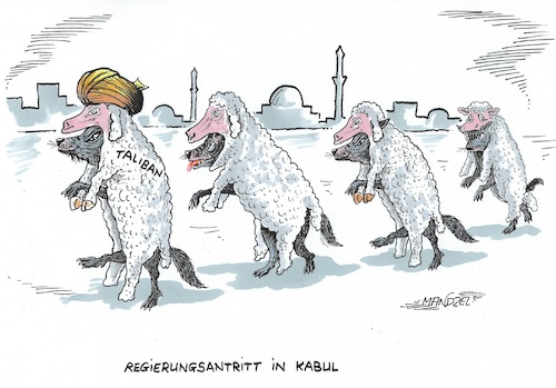 Cartoon: Regierungsantritt (medium) by mandzel tagged afghanistan,kabul,taliban,regierungsbildung,afghanistan,kabul,taliban,regierungsbildung