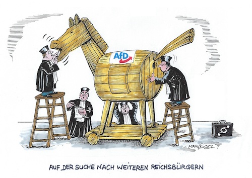 Cartoon: Reichsbürger-Alarm (medium) by mandzel tagged afd,deutschland,reichsbürger,panik,verfolgung,staatsgefährdung,afd,deutschland,reichsbürger,panik,verfolgung,staatsgefährdung