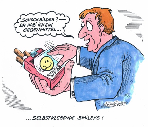 Cartoon: Schockbilder für Raucher (medium) by mandzel tagged schockbilder,zigaretten,raucher,smiley,gesundheit,schockbilder,zigaretten,raucher,smiley,gesundheit