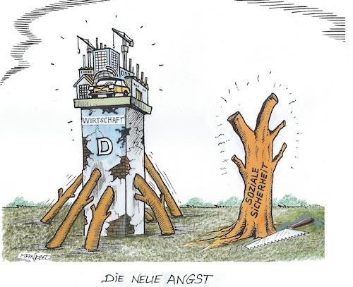 Cartoon: Schwache Wirtschaft (medium) by mandzel tagged deutschland,wirtschaft,politik,absturz,deutschland,wirtschaft,politik,absturz