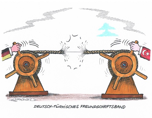 Cartoon: Spannungen mit der Türkei (medium) by mandzel tagged türkei,deutschland,spannungen,wahlkampf,diktatur,erdogan,türkei,deutschland,spannungen,wahlkampf,diktatur,erdogan