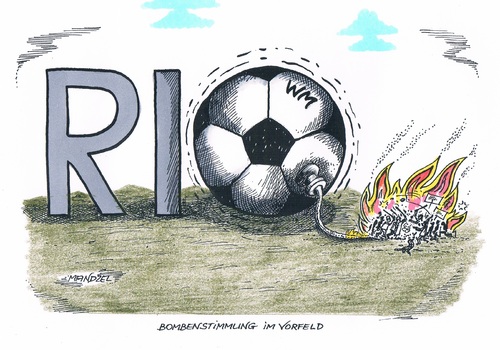 Cartoon: Unruhen zur WM breiten sich aus (medium) by mandzel tagged wm,brasilien,unruhen,wm,brasilien,unruhen