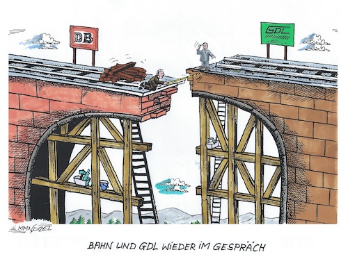 Cartoon: Verfahrene Situation (medium) by mandzel tagged weselsky,deutschland,zugverkehr,streik,lohnforderungen,weselsky,deutschland,zugverkehr,streik,lohnforderungen