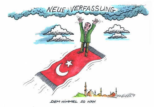 Cartoon: Wahlen in der Türkei (medium) by mandzel tagged türkei,erdogan,verfassungsreform,wahlen,türkei,erdogan,verfassungsreform,wahlen