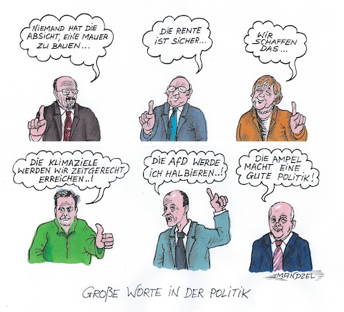 Cartoon: Was Politiker schon sagen... (medium) by mandzel tagged politikerworte,phrasen,lügen,deutschland,wichtigtuer,angeber,politikerworte,phrasen,lügen,deutschland,wichtigtuer,angeber