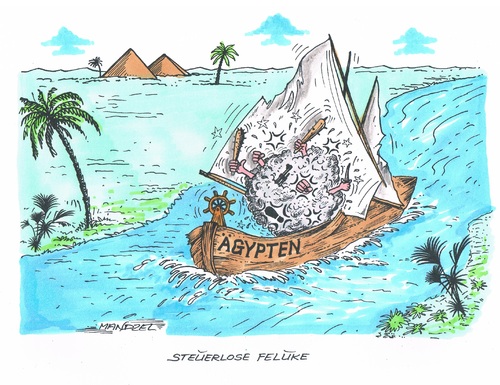 Cartoon: Wohin geht die Reise? (medium) by mandzel tagged ägypten,nil,kämpfe,führungslosigkeit,feluke,ägypten,nil,kämpfe,führungslosigkeit,feluke