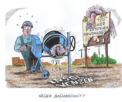 Cartoon: Wohnungsbaukrise (medium) by mandzel tagged deutschland,ampel,wirtschaft,wohnungsbau,zinsen,inflation,politik,deutschland,ampel,wirtschaft,wohnungsbau,zinsen,inflation,politik