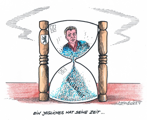 Cartoon: Wowereits Zeit läuft ab (medium) by mandzel tagged wowereit,rücktritt,berlin,wowereit,rücktritt,berlin