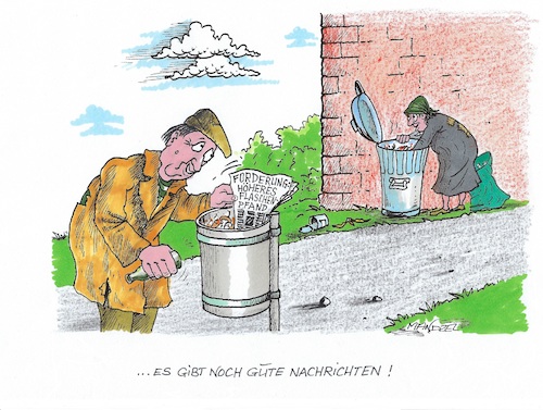 Cartoon: Zur Freude der Flaschensammler (medium) by mandzel tagged flaschensammler,pfand,armut,umwelt,bierverlage,flaschensammler,pfand,armut,umwelt,bierverlage