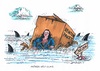 Cartoon: Die Rentenreform ist auf dem Weg (small) by mandzel tagged nahles,rentenreform,haie,kurs,paket