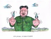 Cartoon: Kim Jong provoziert wieder (small) by mandzel tagged kim,jong,raketen,stinkefinger,nordkorea,provokation