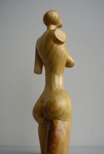 Cartoon: nude (medium) by cemkoc tagged woman,nude,wood,statuette