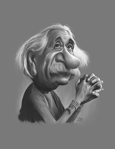 Cartoon: Albert Einstein (medium) by rocksaw tagged albert,einstein