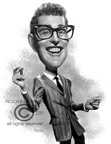Cartoon: Buddy Holly (medium) by rocksaw tagged caricature,buddy,holly