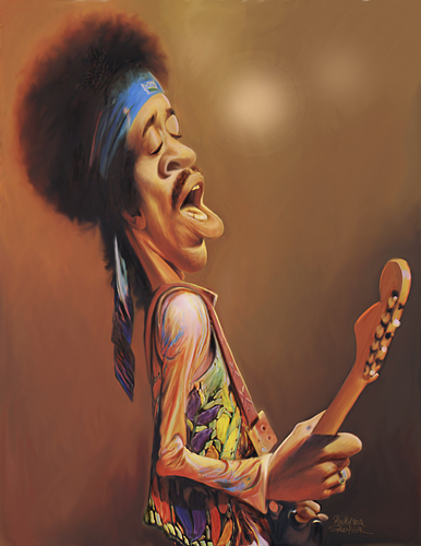 Cartoon: Jimmi Hendrix (medium) by rocksaw tagged hendrix,jimmi