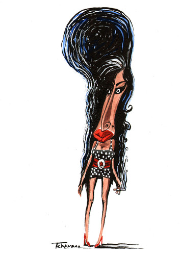 Cartoon: Amy  Winehouse (medium) by Tchavdar tagged soul,music,amy,winehouse,rehab