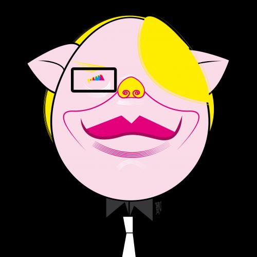 Cartoon: Philip Seymour Hoffmann as a pig (medium) by Michele Rocchetti tagged seymour,philip,actors,pig,animal,caricature