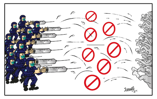 Cartoon: Anti-vaccination pass (medium) by ismail dogan tagged anti,vaccination,pass