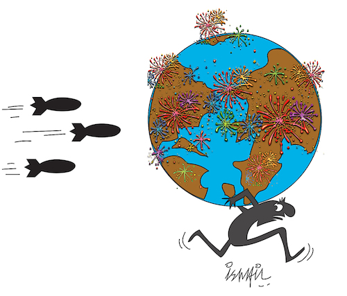 Cartoon: celebration (medium) by ismail dogan tagged new,year,2025