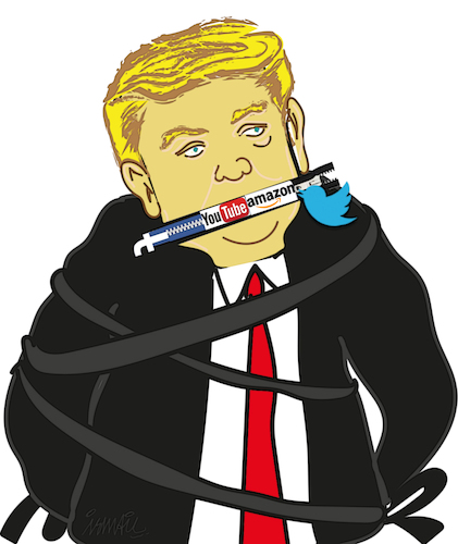 Cartoon: censorship (medium) by ismail dogan tagged trump