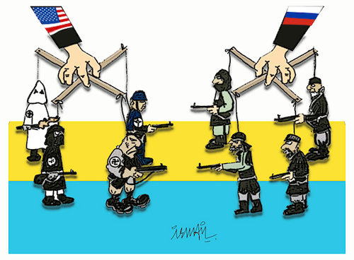 Cartoon: foreign fighters (medium) by ismail dogan tagged ukraine,war