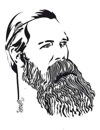 Cartoon: Friedrich Engels (medium) by ismail dogan tagged friedrich,engels