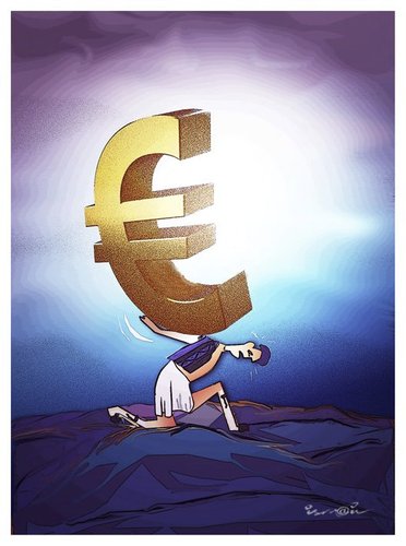 Cartoon: Greece crisis !.. (medium) by ismail dogan tagged euro