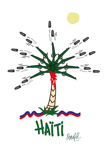 Cartoon: Haiti Palm (medium) by ismail dogan tagged haiti