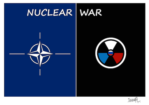 Cartoon: Nuclear War (medium) by ismail dogan tagged nuclear,war