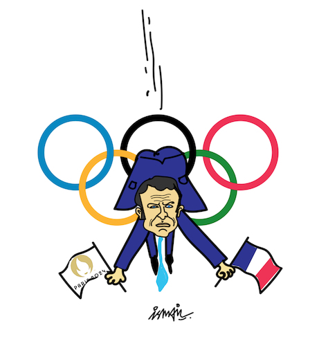 Cartoon: Olympic Games (medium) by ismail dogan tagged macron