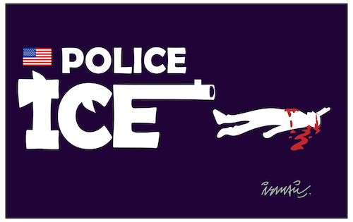 Cartoon: Police ICE (medium) by ismail dogan tagged police,ice