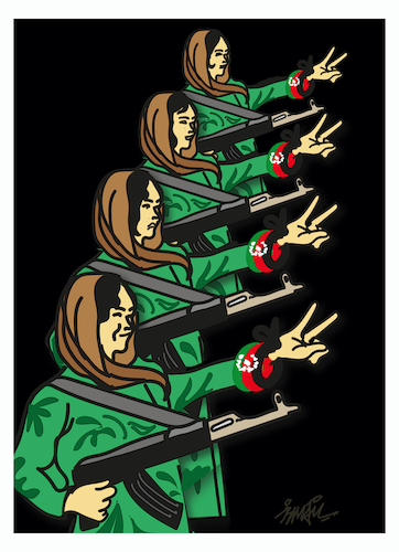 Cartoon: resistance (medium) by ismail dogan tagged afghan,women