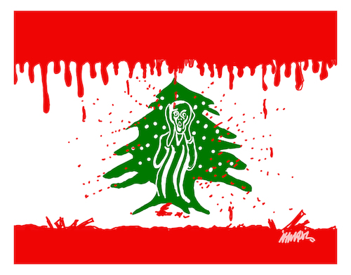 Cartoon: scream (medium) by ismail dogan tagged lebanonexplosion