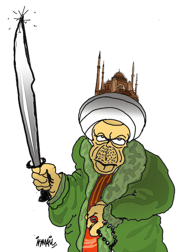 Cartoon: The Conqueror of Hagia Sophia (medium) by ismail dogan tagged saint,sophie