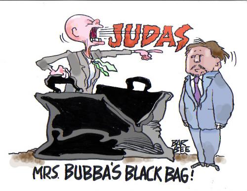 Cartoon: black bag (medium) by barbeefish tagged the,clintons,