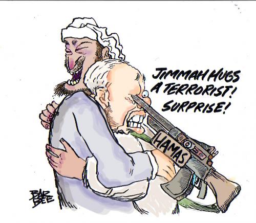 Cartoon: carter and hamas (medium) by barbeefish tagged carter,