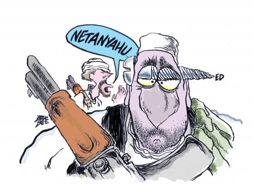 Cartoon: HAWK is back (medium) by barbeefish tagged gaza