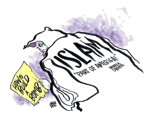 Cartoon: ISLAM (medium) by barbeefish tagged threat