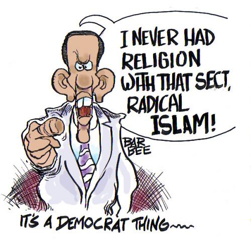 Cartoon: islam (medium) by barbeefish tagged barak,