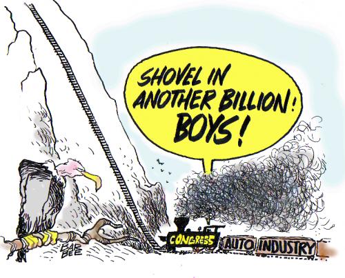 Cartoon: more BAILOUT (medium) by barbeefish tagged auto,industry