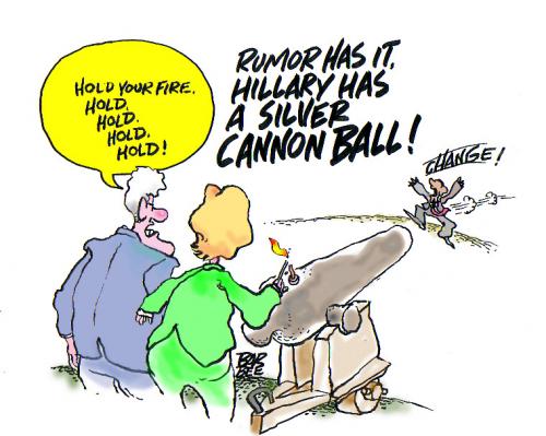 Cartoon: more mud (medium) by barbeefish tagged hillary,bill