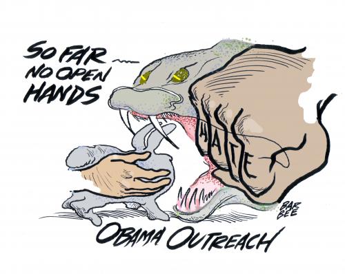 Cartoon: NO GO (medium) by barbeefish tagged obama