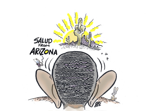 Cartoon: not quiet on the western front (medium) by barbeefish tagged arizona